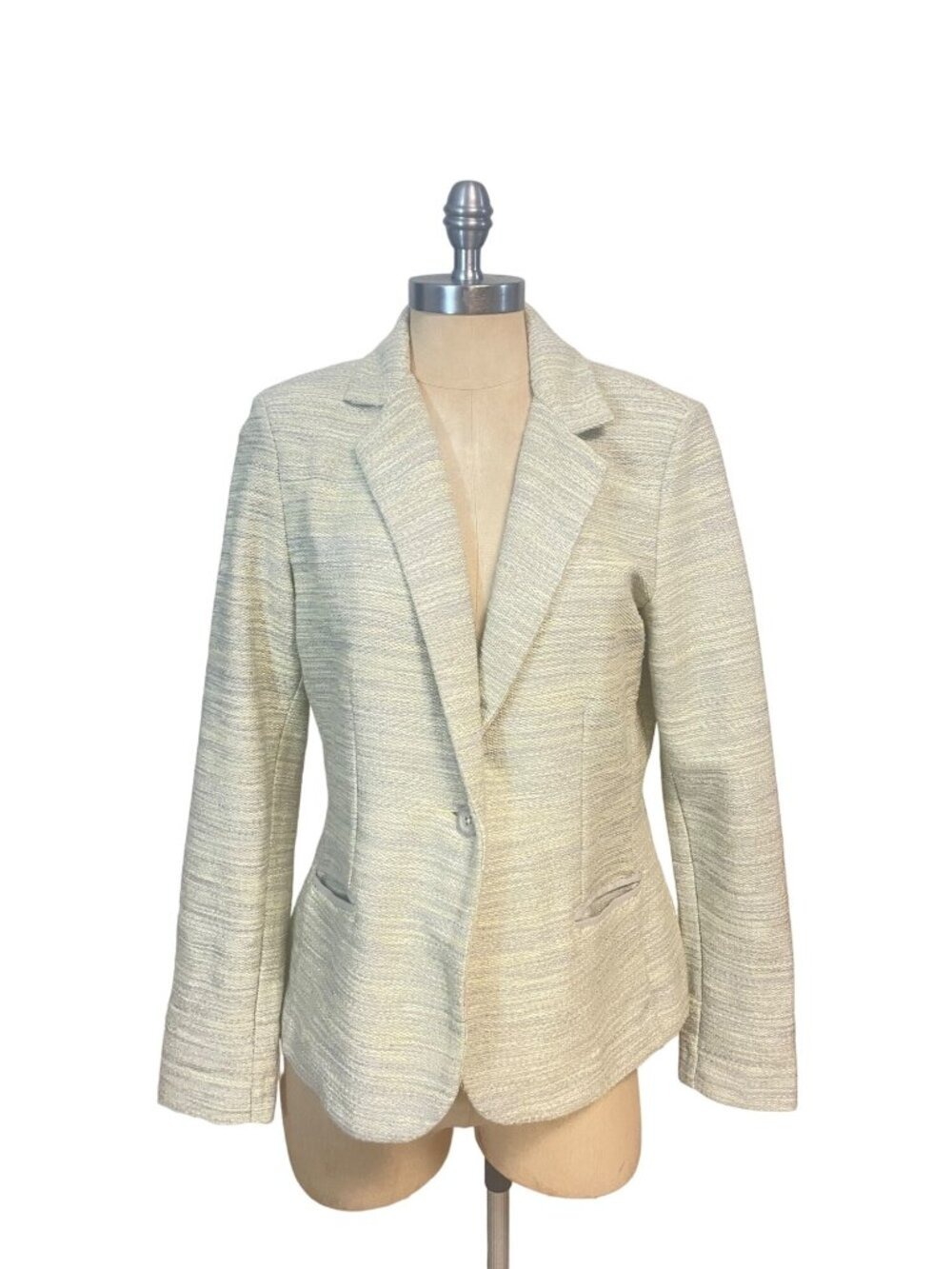 CAbi One Fine Day Lemon Zest Tweed Bouclé Blazer Jacket Size 8 #713